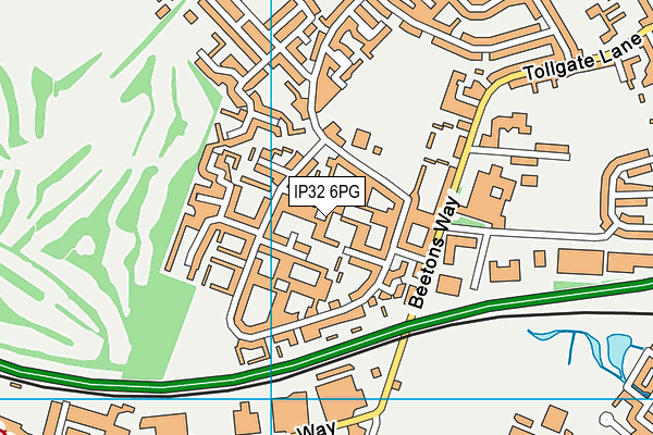 IP32 6PG map - OS VectorMap District (Ordnance Survey)