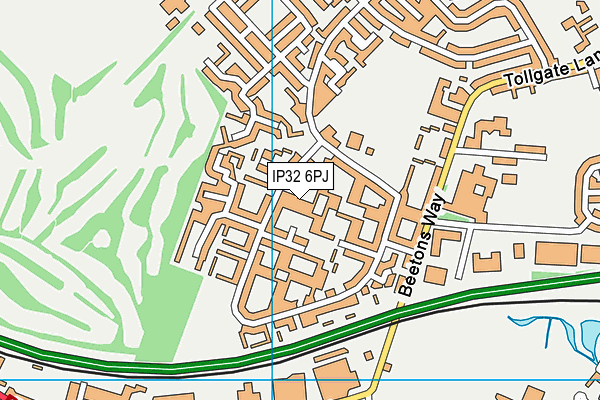 IP32 6PJ map - OS VectorMap District (Ordnance Survey)