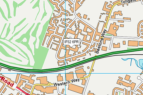 IP32 6PR map - OS VectorMap District (Ordnance Survey)