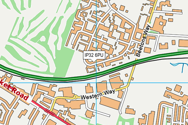 IP32 6PU map - OS VectorMap District (Ordnance Survey)