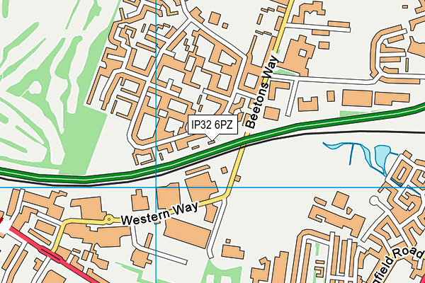 IP32 6PZ map - OS VectorMap District (Ordnance Survey)