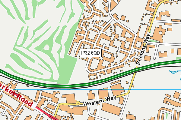 IP32 6QD map - OS VectorMap District (Ordnance Survey)