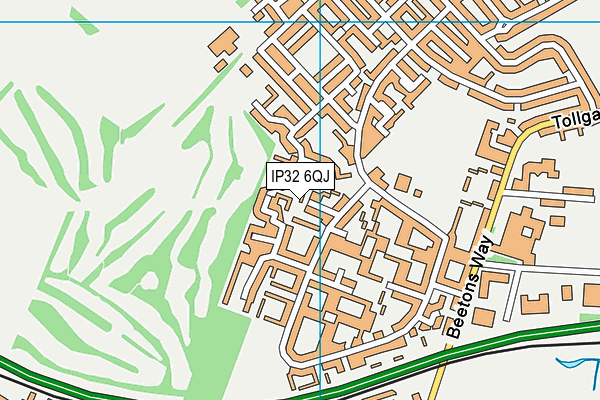 IP32 6QJ map - OS VectorMap District (Ordnance Survey)
