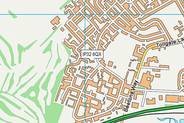 IP32 6QX map - OS VectorMap District (Ordnance Survey)