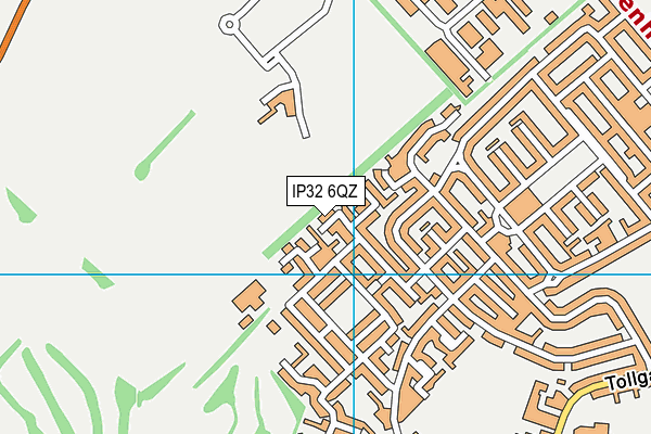 IP32 6QZ map - OS VectorMap District (Ordnance Survey)