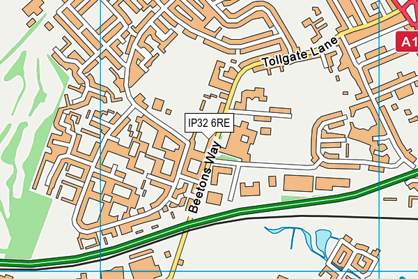 IP32 6RE map - OS VectorMap District (Ordnance Survey)