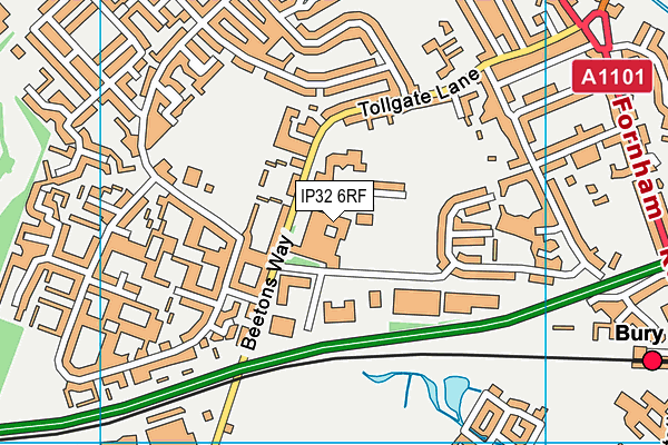 Bury St Edmunds County High School map (IP32 6RF) - OS VectorMap District (Ordnance Survey)