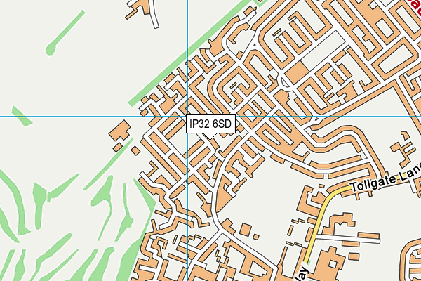 IP32 6SD map - OS VectorMap District (Ordnance Survey)