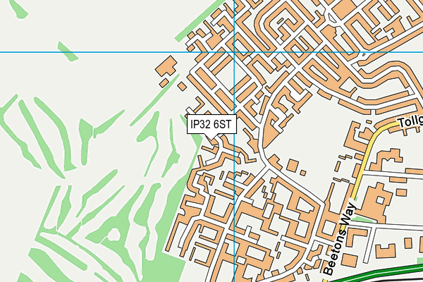 IP32 6ST map - OS VectorMap District (Ordnance Survey)