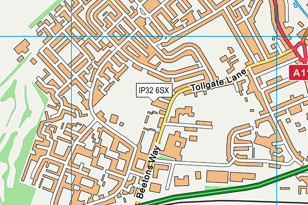 IP32 6SX map - OS VectorMap District (Ordnance Survey)