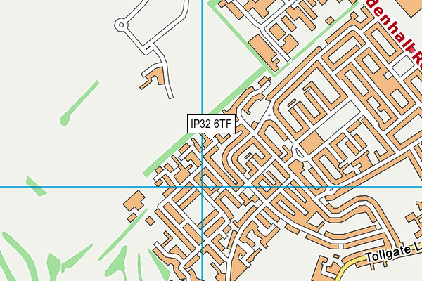 IP32 6TF map - OS VectorMap District (Ordnance Survey)