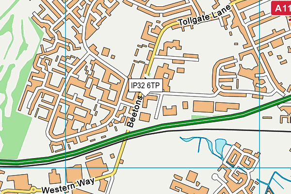 IP32 6TP map - OS VectorMap District (Ordnance Survey)