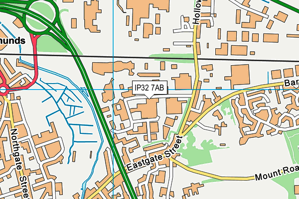 IP32 7AB map - OS VectorMap District (Ordnance Survey)