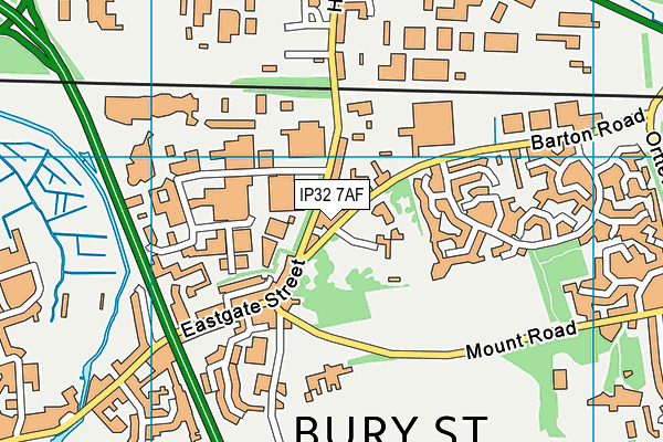 IP32 7AF map - OS VectorMap District (Ordnance Survey)