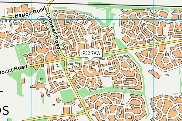 IP32 7AW map - OS VectorMap District (Ordnance Survey)
