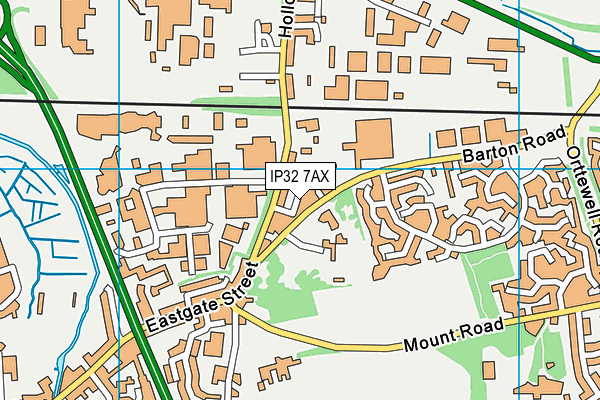 IP32 7AX map - OS VectorMap District (Ordnance Survey)