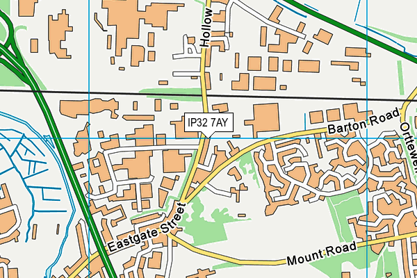 IP32 7AY map - OS VectorMap District (Ordnance Survey)