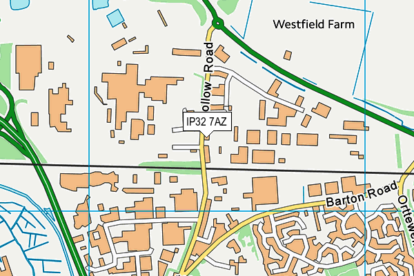 IP32 7AZ map - OS VectorMap District (Ordnance Survey)