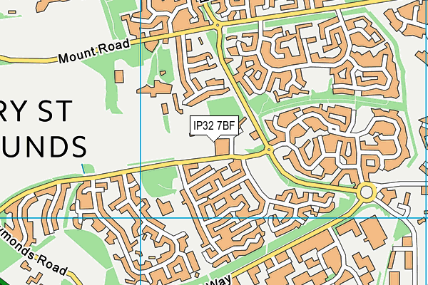 IP32 7BF map - OS VectorMap District (Ordnance Survey)