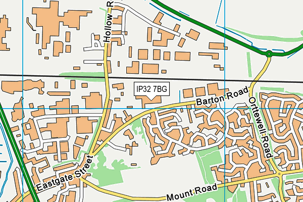 IP32 7BG map - OS VectorMap District (Ordnance Survey)