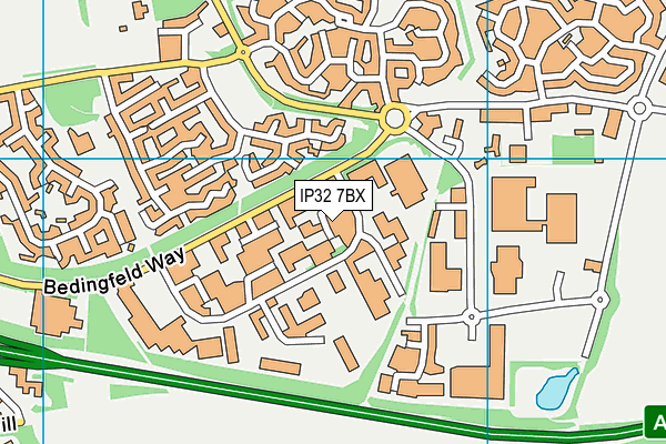 IP32 7BX map - OS VectorMap District (Ordnance Survey)
