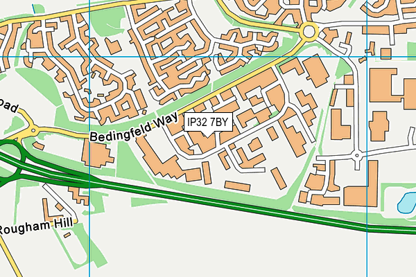 Sports Direct Fitness (Bury St Edmunds) (Closed) map (IP32 7BY) - OS VectorMap District (Ordnance Survey)