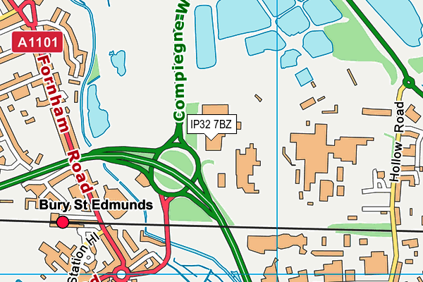 IP32 7BZ map - OS VectorMap District (Ordnance Survey)