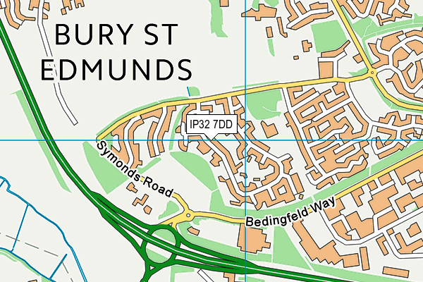 IP32 7DD map - OS VectorMap District (Ordnance Survey)