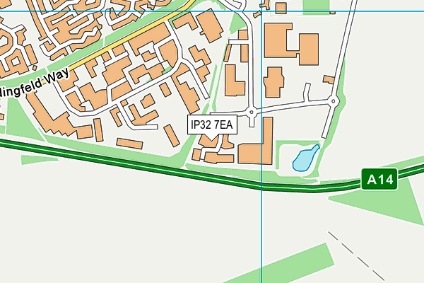 IP32 7EA map - OS VectorMap District (Ordnance Survey)