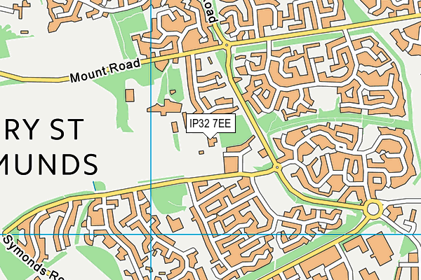 IP32 7EE map - OS VectorMap District (Ordnance Survey)