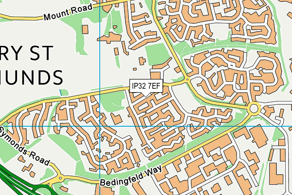 IP32 7EF map - OS VectorMap District (Ordnance Survey)