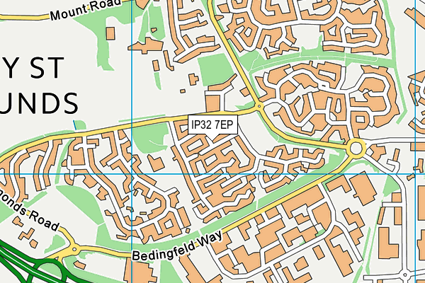 IP32 7EP map - OS VectorMap District (Ordnance Survey)