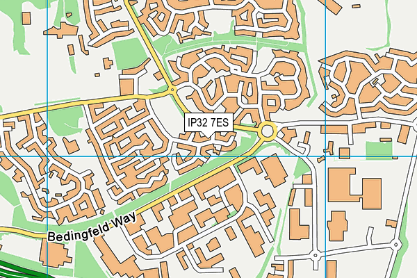 IP32 7ES map - OS VectorMap District (Ordnance Survey)