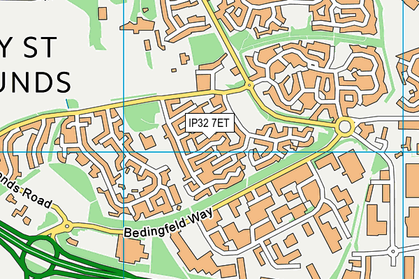 IP32 7ET map - OS VectorMap District (Ordnance Survey)