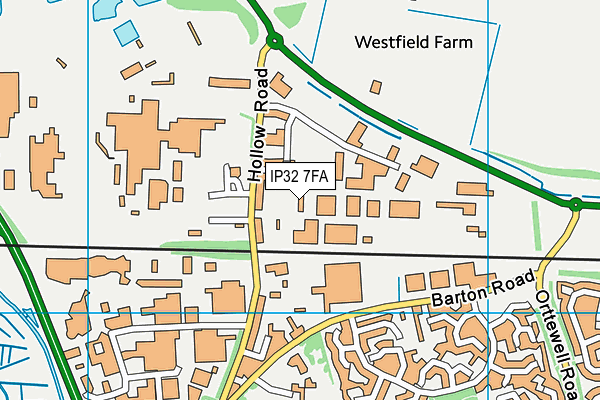 IP32 7FA map - OS VectorMap District (Ordnance Survey)