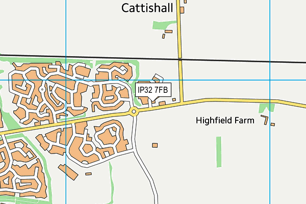 IP32 7FB map - OS VectorMap District (Ordnance Survey)