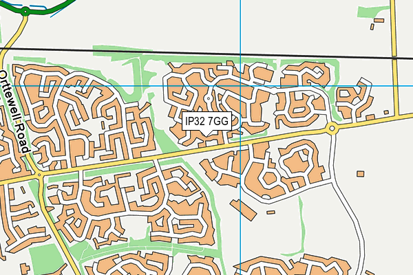 IP32 7GG map - OS VectorMap District (Ordnance Survey)
