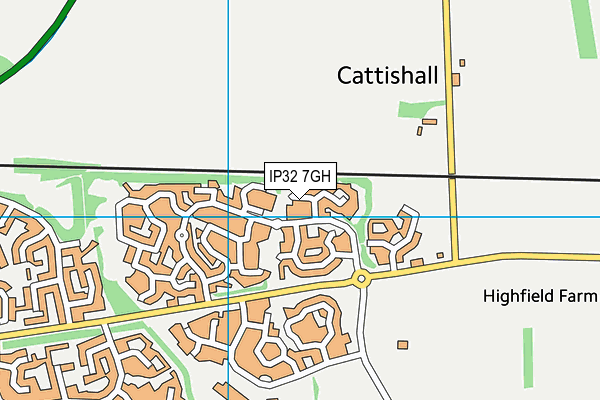 IP32 7GH map - OS VectorMap District (Ordnance Survey)