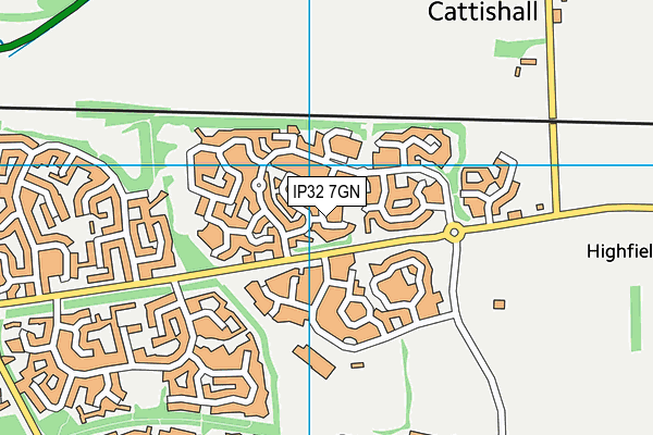 IP32 7GN map - OS VectorMap District (Ordnance Survey)