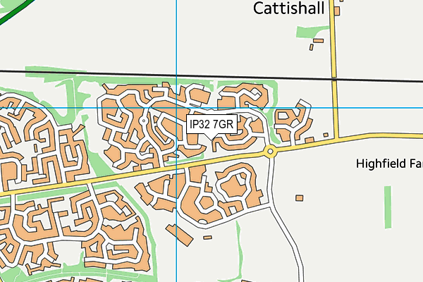 IP32 7GR map - OS VectorMap District (Ordnance Survey)