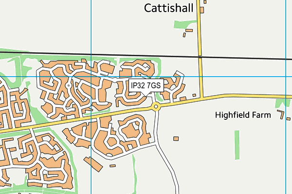 IP32 7GS map - OS VectorMap District (Ordnance Survey)