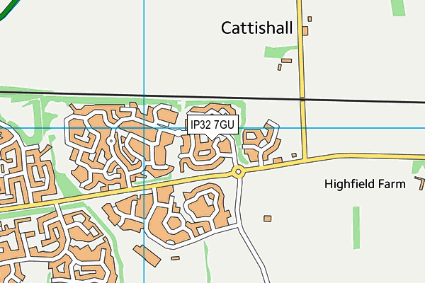 IP32 7GU map - OS VectorMap District (Ordnance Survey)