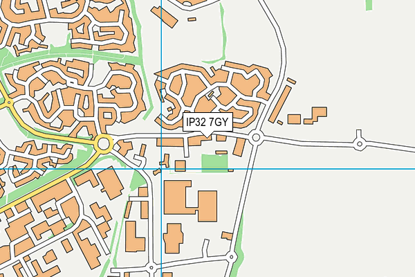 IP32 7GY map - OS VectorMap District (Ordnance Survey)