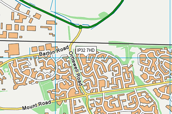 IP32 7HD map - OS VectorMap District (Ordnance Survey)