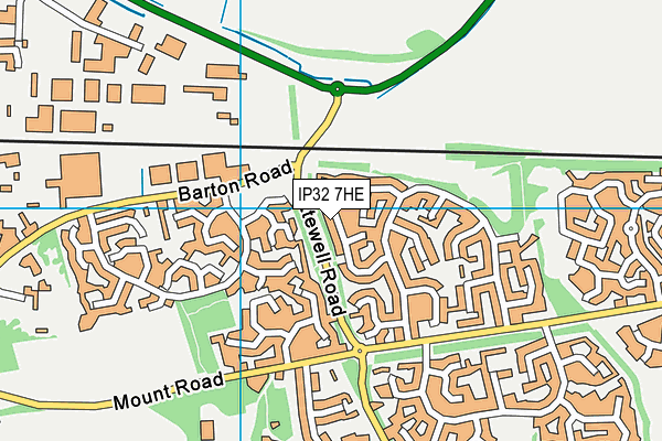 IP32 7HE map - OS VectorMap District (Ordnance Survey)