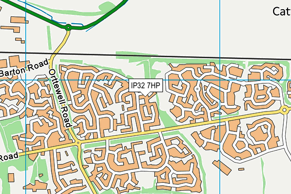 IP32 7HP map - OS VectorMap District (Ordnance Survey)