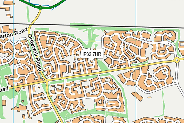 IP32 7HR map - OS VectorMap District (Ordnance Survey)