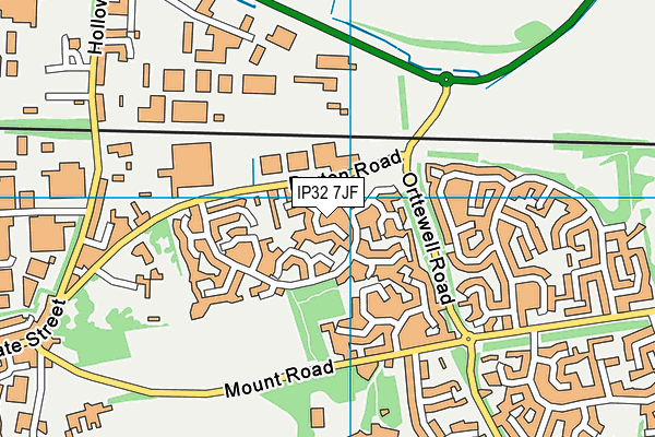 IP32 7JF map - OS VectorMap District (Ordnance Survey)