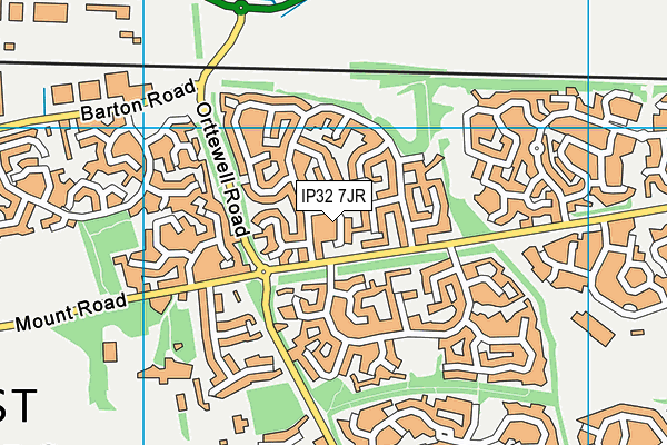 IP32 7JR map - OS VectorMap District (Ordnance Survey)