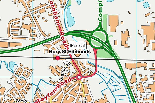 IP32 7JS map - OS VectorMap District (Ordnance Survey)